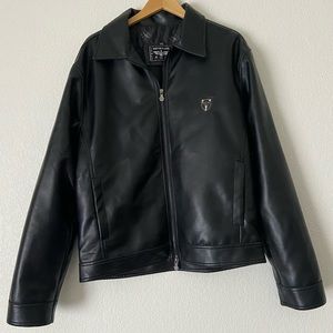 Reportage RGA Faux Leather Bomber Jacket From Italy